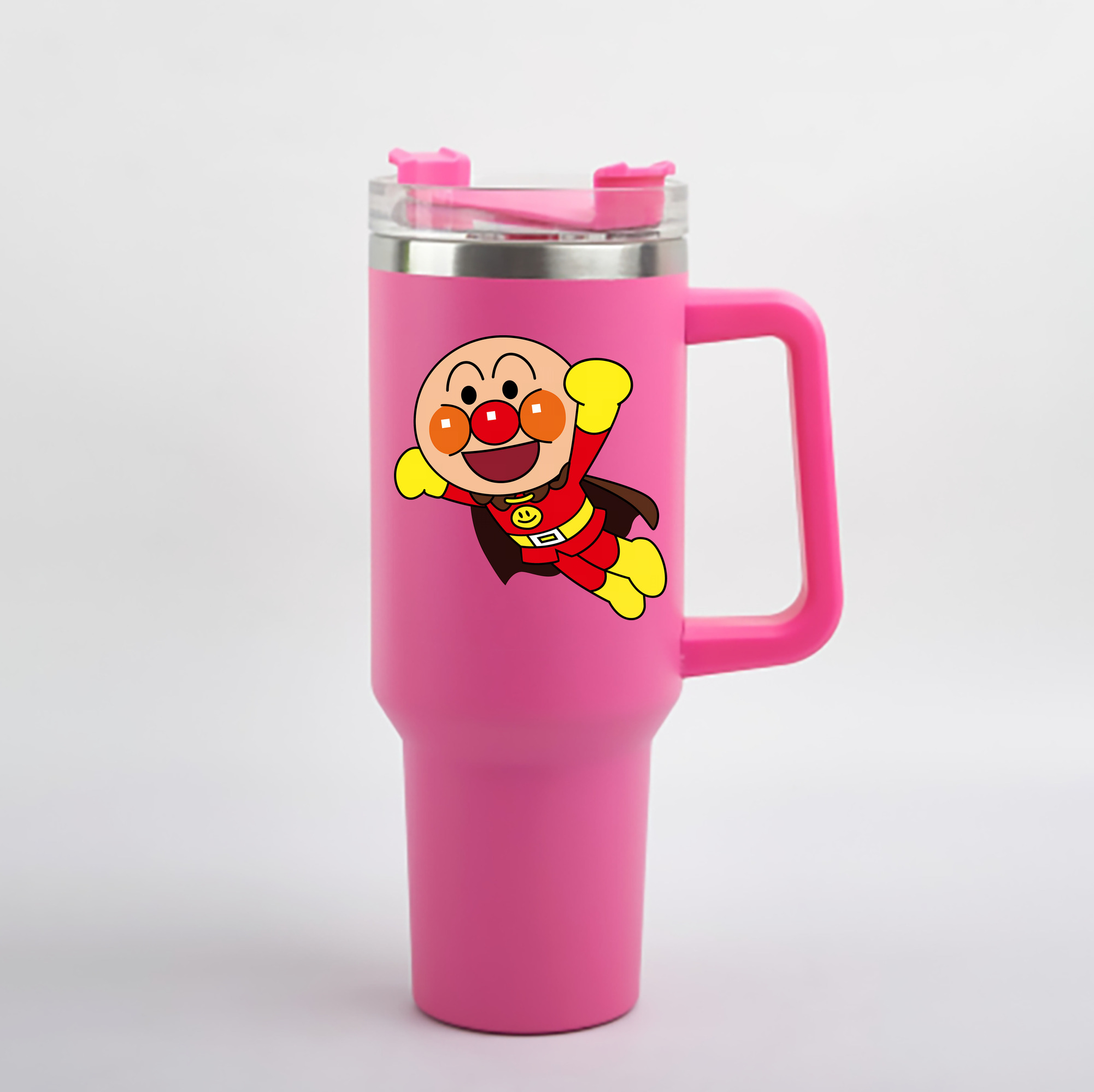 （画像用） アンパンマン Anpanman 1200mL車用タンブラー - クリスタルステッカー（プラスチックストロー付き）